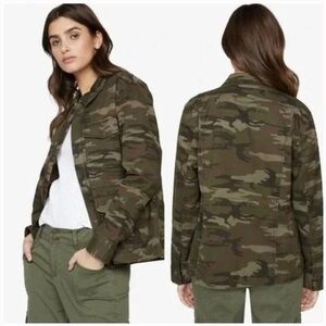 Sanctuary Womens Camo Jacket Utility Pocket Long Sleeve Zip Front Size S NEW